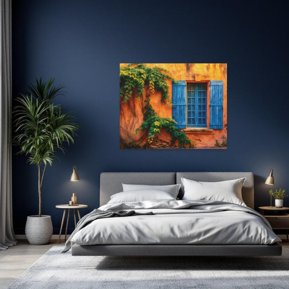 Roussillon Blue Shuttered Window — Roussillon, France Study No. 2