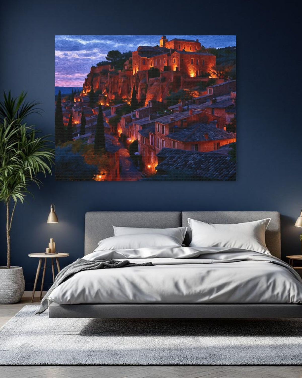 Roussillon Village Cliff at Dusk — Roussillon, France Study No. 1