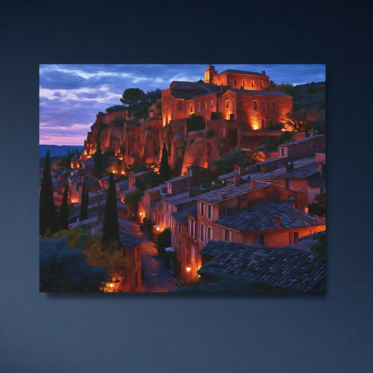 Roussillon Village Cliff at Dusk — Roussillon, France Study No. 4