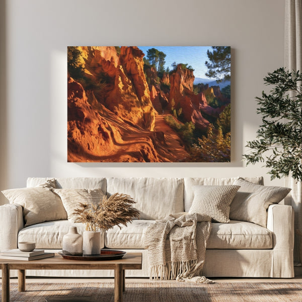 Roussillon, France | Roussillon Ochre Cliffs Trail | Original Series Gallery Canvas