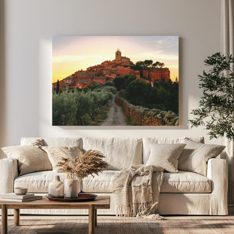 Roussillon Village Hilltop Church in a room — Roussillon, France