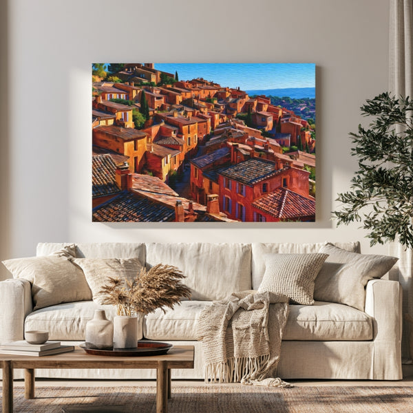 Roussillon, France | Roussillon Village Ochre Rooftops | Original Series Gallery Canvas