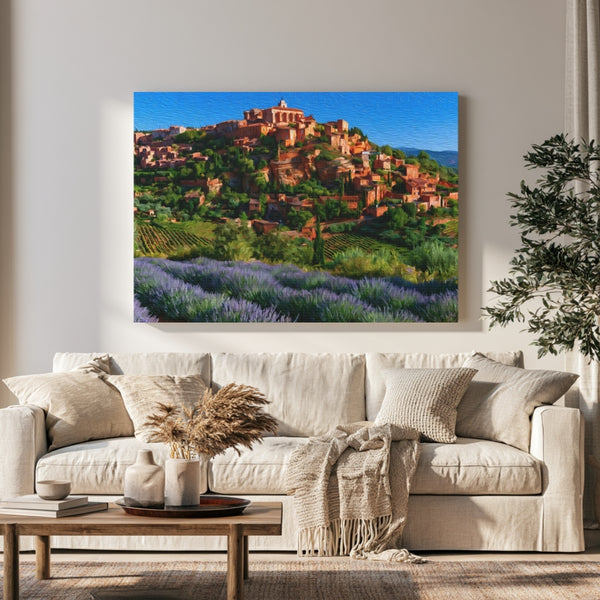 Roussillon, France | Roussillon Village Hilltop Ochre | Original Series Gallery Canvas