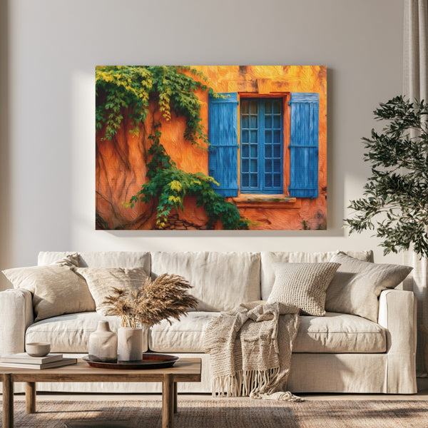 Roussillon, France | Roussillon Blue Shuttered Window | Original Series Gallery Canvas