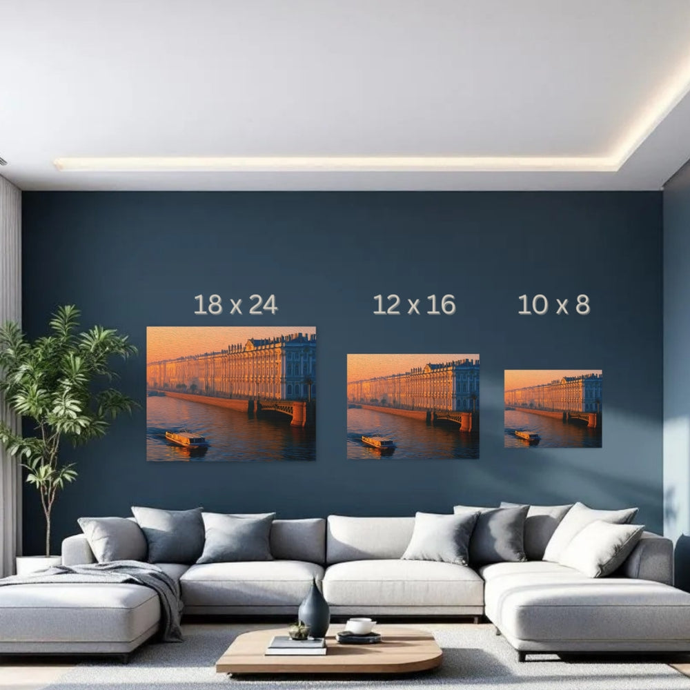 Saint Petersburg, Russia | Neva River Palace Embankment | Original Series Gallery Canvas detail