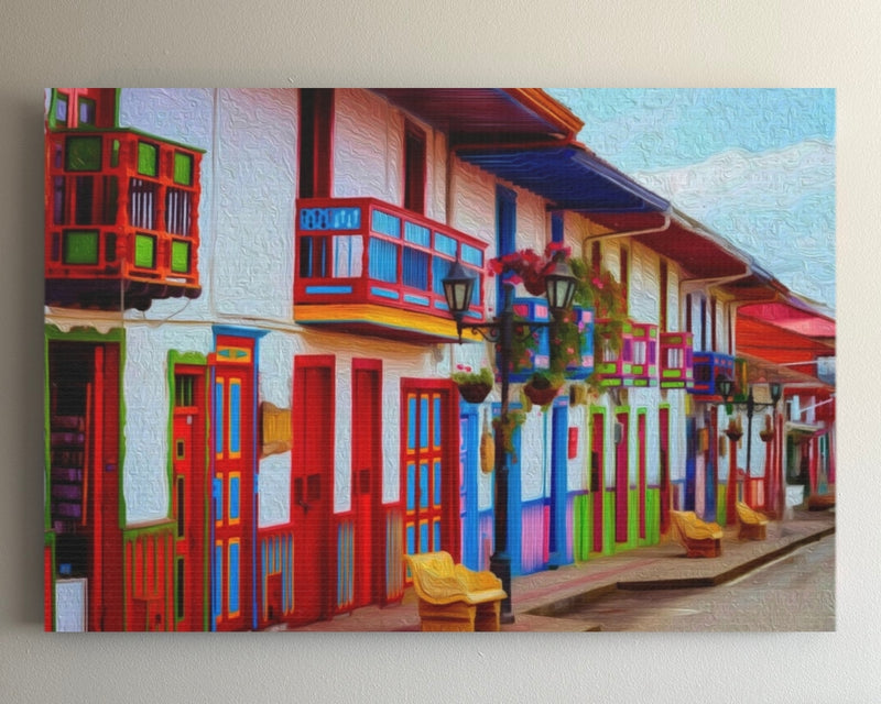 Calle Real Colonial Streetscape — Salento, Colombia