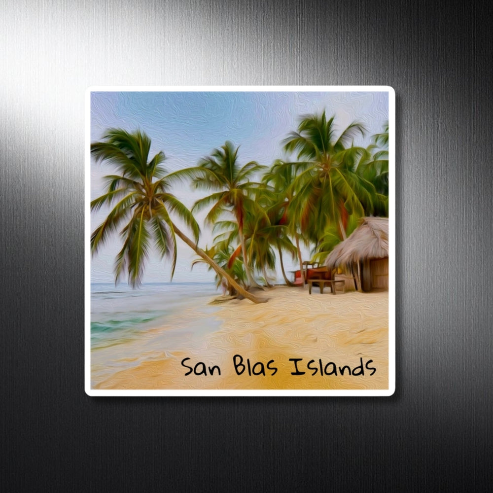 San Blas Islands, Panama | Tropical Island Beach Hut | Original Series Decorative Magnet