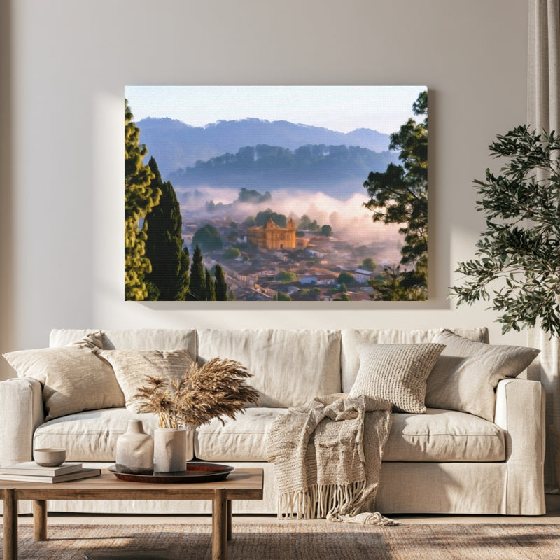 Cathedral in Morning Mist in a room — San Cristobal de las Casas, Mexico