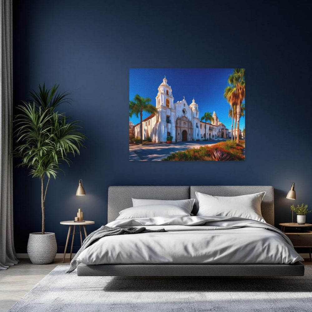 San Diego, California | Mission Style Church Facade | Original Series Gallery Canvas detail