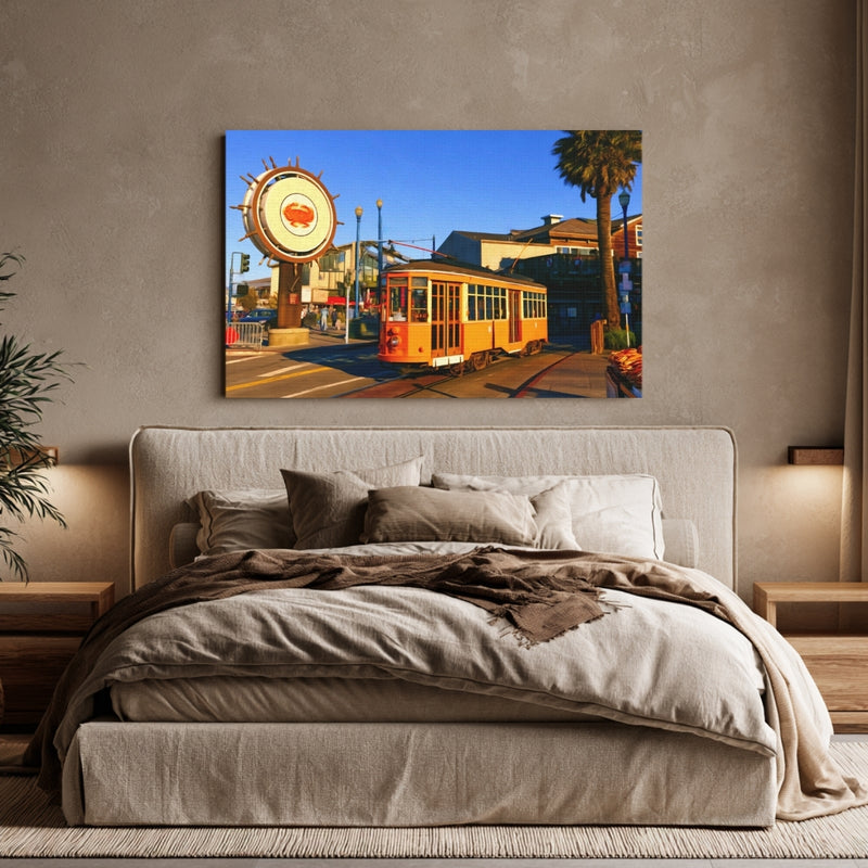 Fishermans Wharf Streetcar Scene — San Francisco, California, view 6