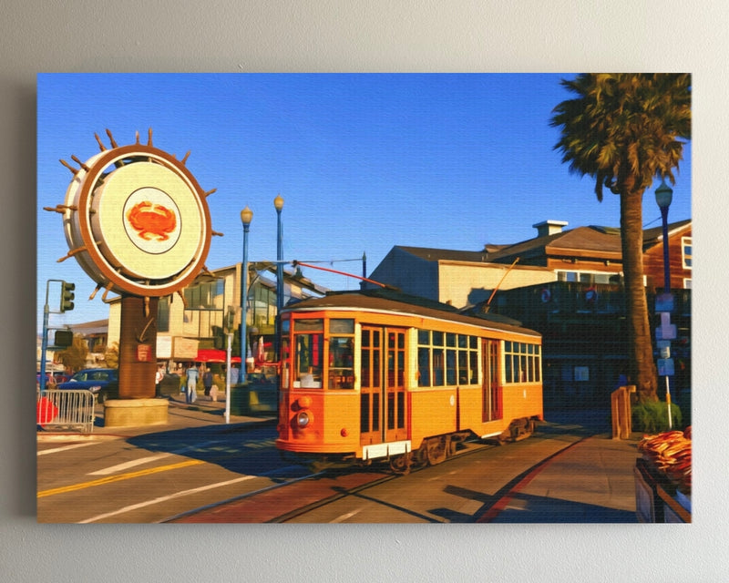 Fishermans Wharf Streetcar Scene — San Francisco, California