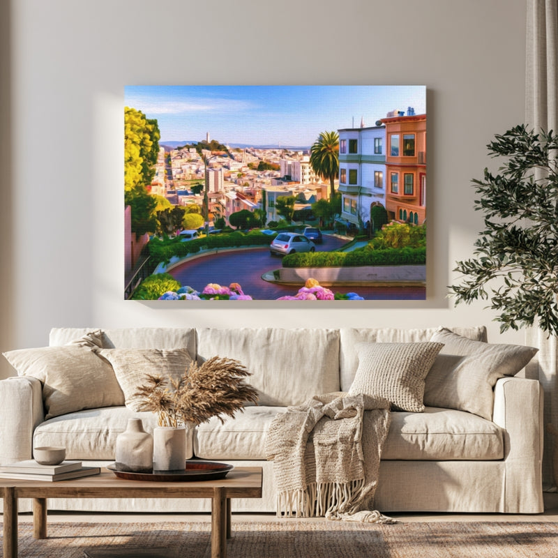 Lombard Street Hairpin Curves — San Francisco, California, view 1