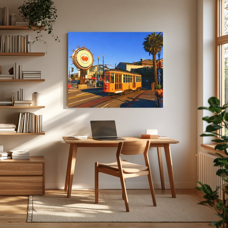 Fishermans Wharf Streetcar Scene — San Francisco, California, view 4