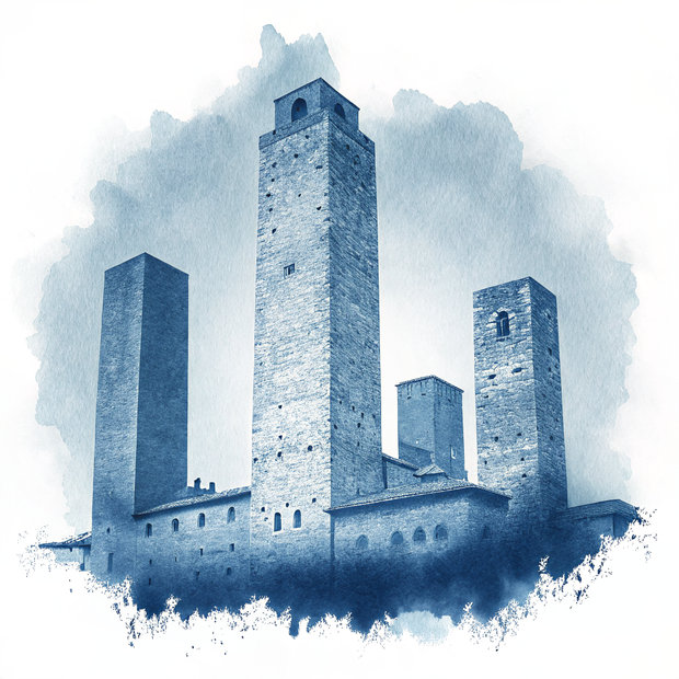 San Gimignano watercolor