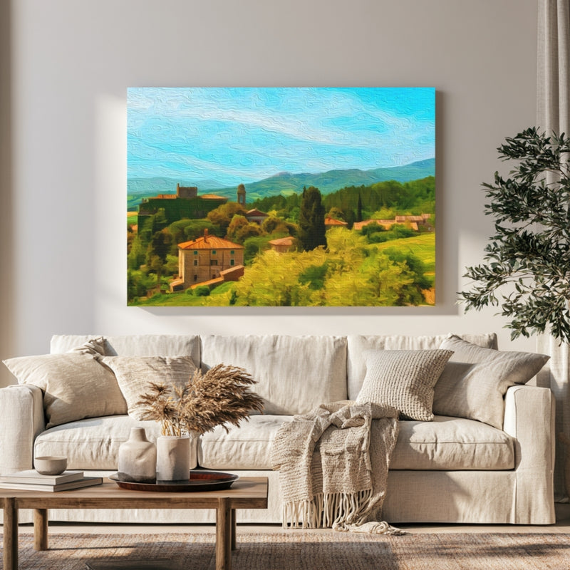 Tuscan Village Landscape — San Gimignano, Italy, view 1
