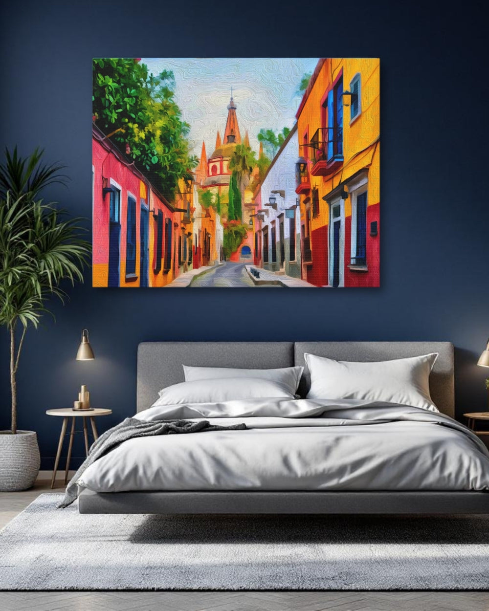 San Miguel de Allende, Mexico | Colonial Street Church View | Original Series Gallery Canvas detail