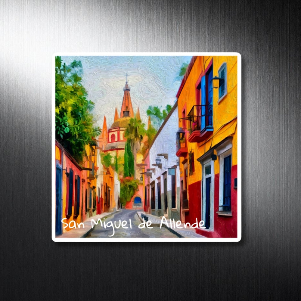 San Miguel de Allende, Mexico | Colonial Street Church View | Original Series Decorative Magnet