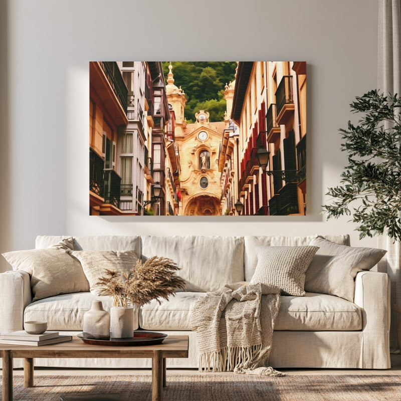 San Sebastian Old Town Church in a room — San Sebastian, Spain