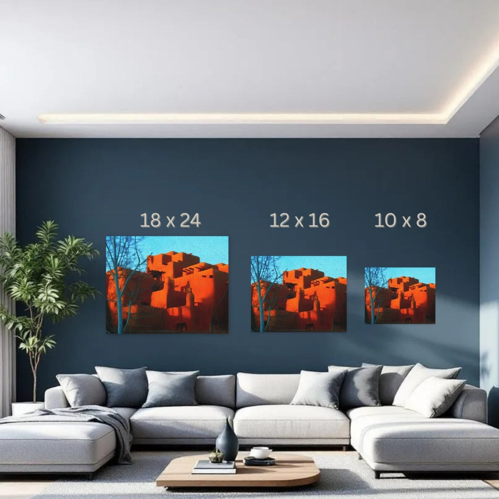 Santa Fe, New Mexico | Adobe Pueblo Architecture | Original Series Gallery Canvas detail