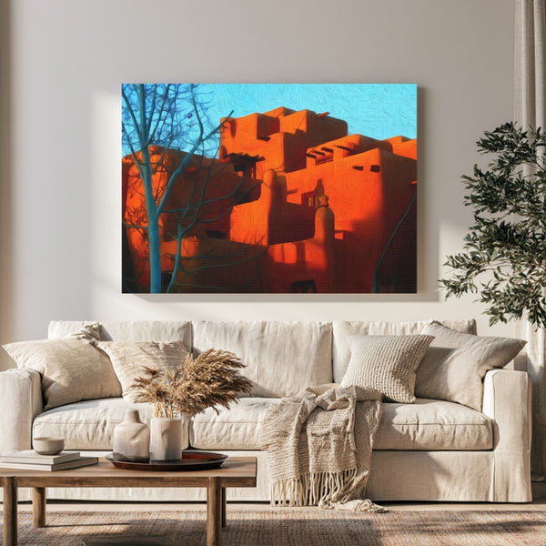 Santa Fe, New Mexico | Adobe Pueblo Architecture | Original Series Gallery Canvas