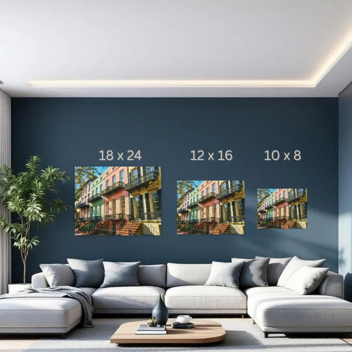 Savannah, Georgia | Savannah Historic District Row Houses | Original Series Gallery Canvas detail