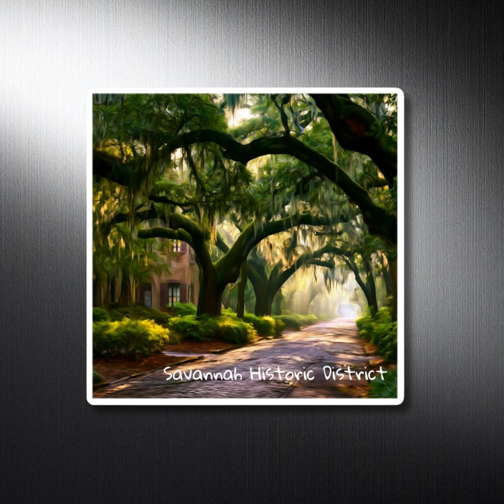 Savannah Historic District, Georgia | Live Oak Canopy Avenue | Original Series Decorative Magnet