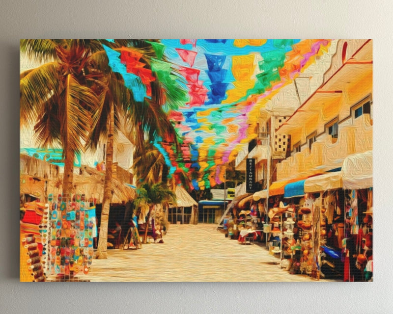 Colorful Village Market Street — Sayulita, Mexico