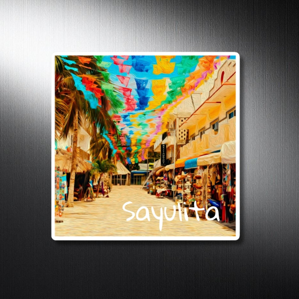 Sayulita, Mexico | Colorful Village Market Street | Original Series Decorative Magnet