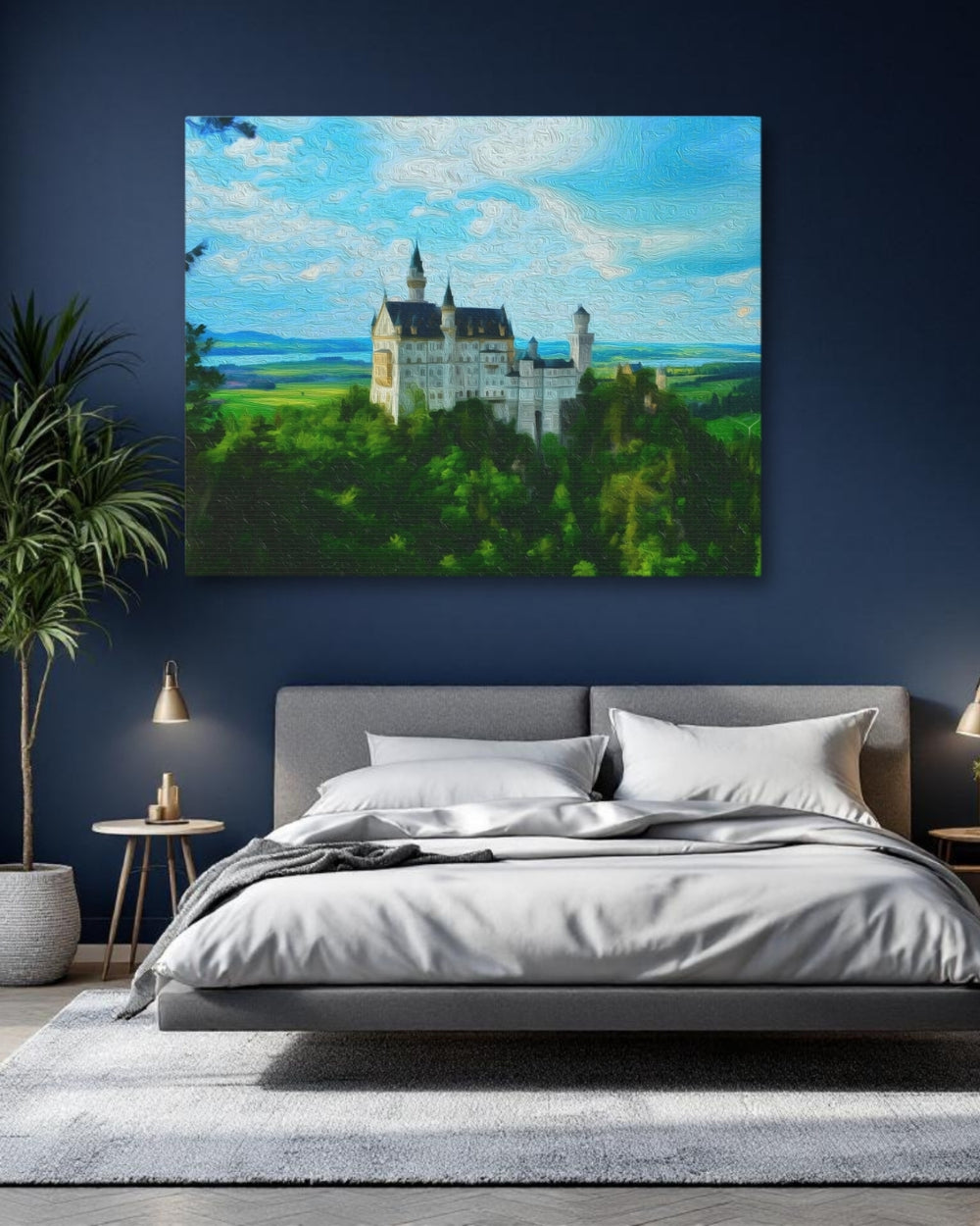 Schwangau, Germany | Neuschwanstein Castle Alpine View | Original Series Gallery Canvas detail