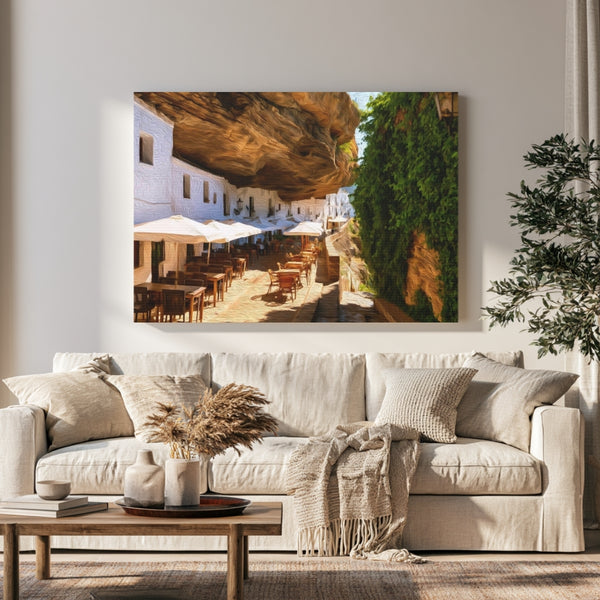 Setenil de las Bodegas, Spain | Cave Street Restaurant Terrace | Original Series Gallery Canvas