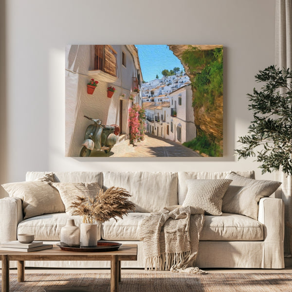 Setenil de las Bodegas, Spain | Calle Cuevas de la Sombra Vespa Alley | Original Series Gallery Canvas