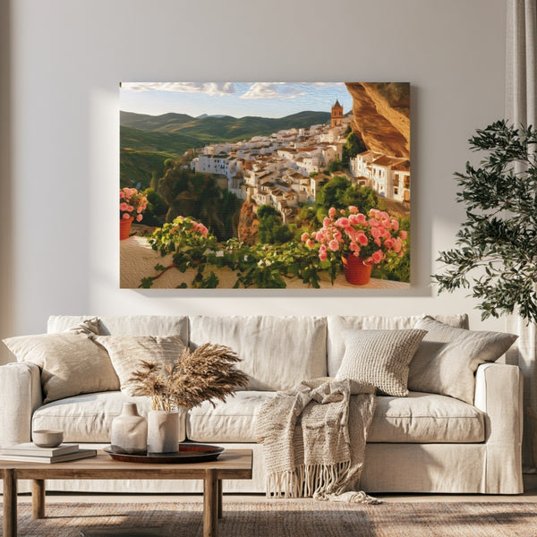Setenil de las Bodegas, Spain | Setenil de las Bodegas White Village | Original Series Gallery Canvas