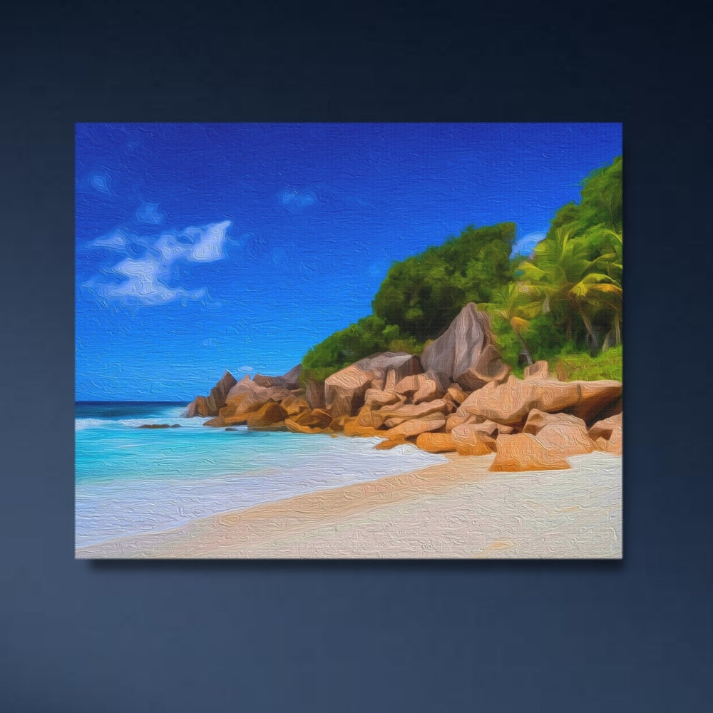 Seychelles | Tropical Paradise Beach Cove | Original Series Gallery Canvas detail