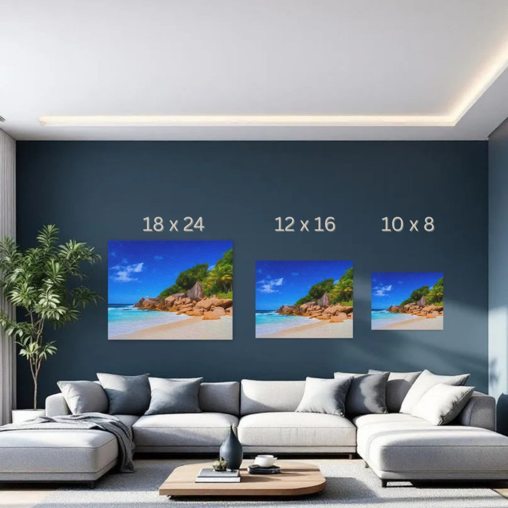 Seychelles | Tropical Paradise Beach Cove | Original Series Gallery Canvas detail