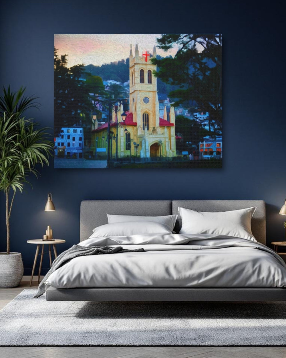 Shimla, India | Shimla Church at Dusk | Original Series Gallery Canvas detail