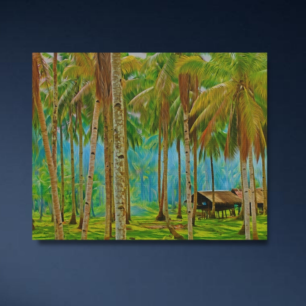 Siargao, Philippines | Tropical Coconut Grove Village | Original Series Gallery Canvas detail