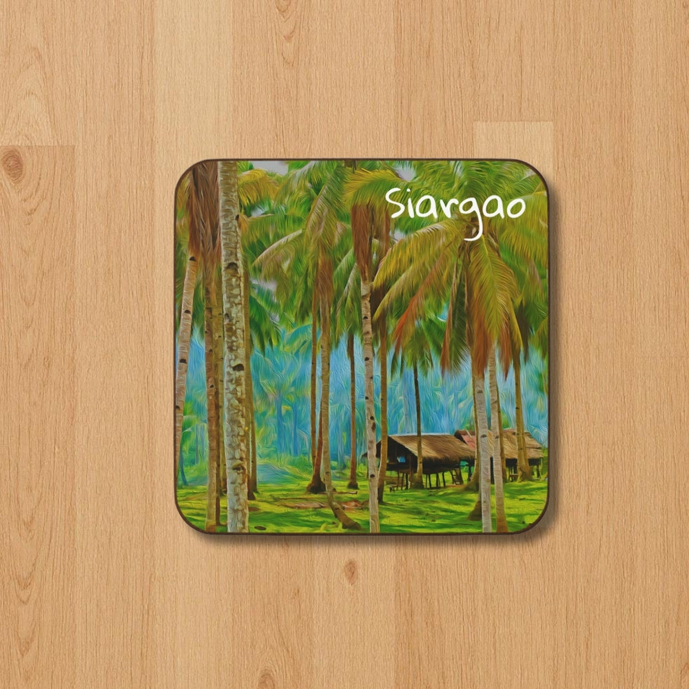 Siargao, Philippines | Tropical Coconut Grove Village | Original Series Hardboard Coaster