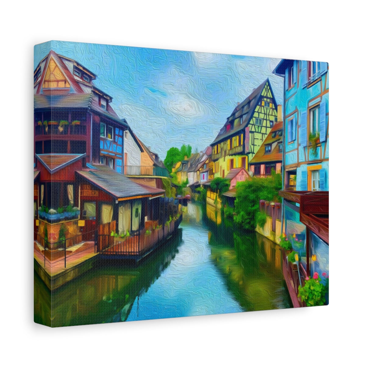 Side view of the canvas edge