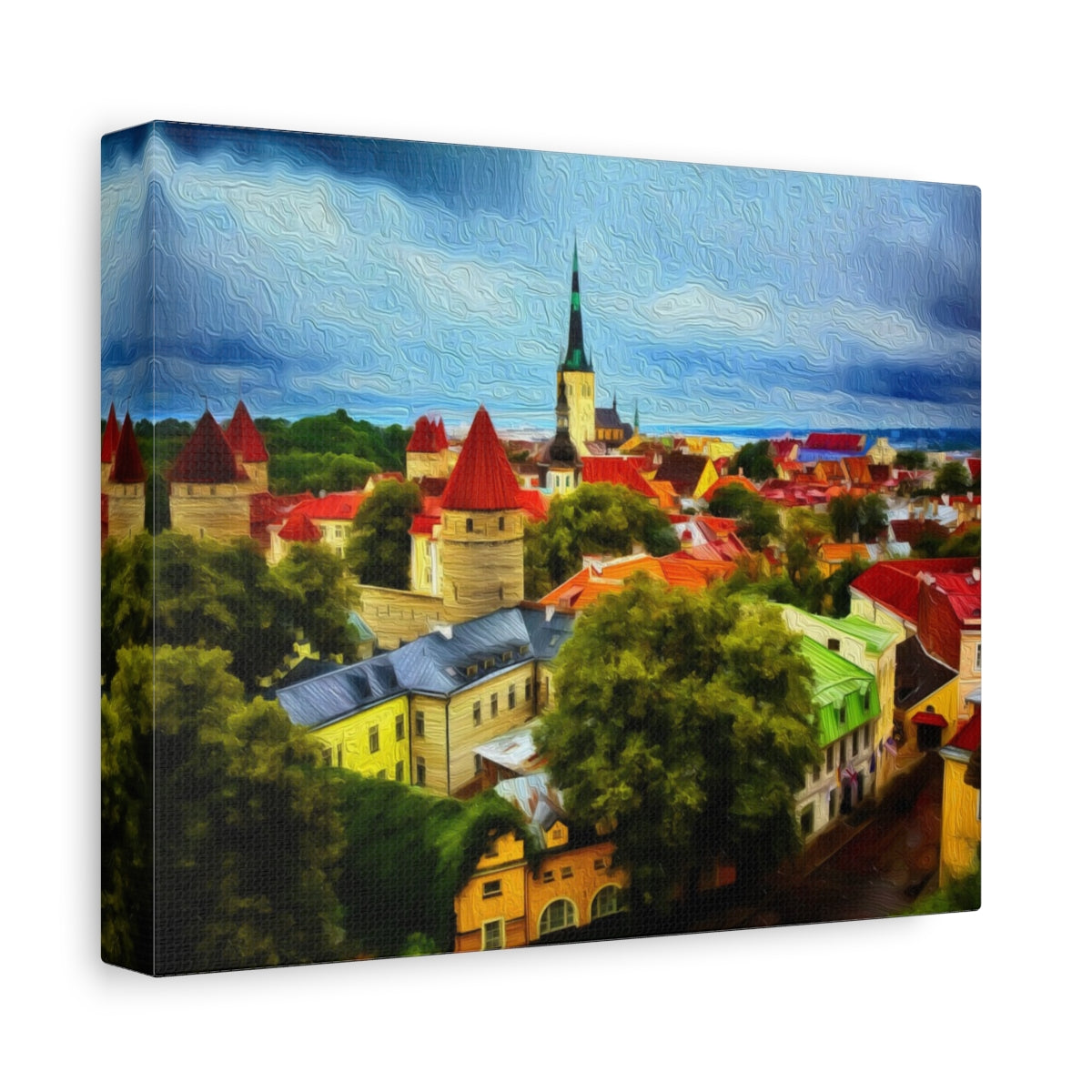 Side view of the canvas edge