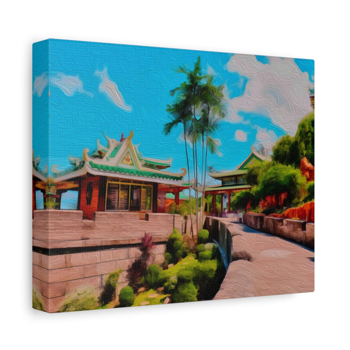 Side view of the canvas edge