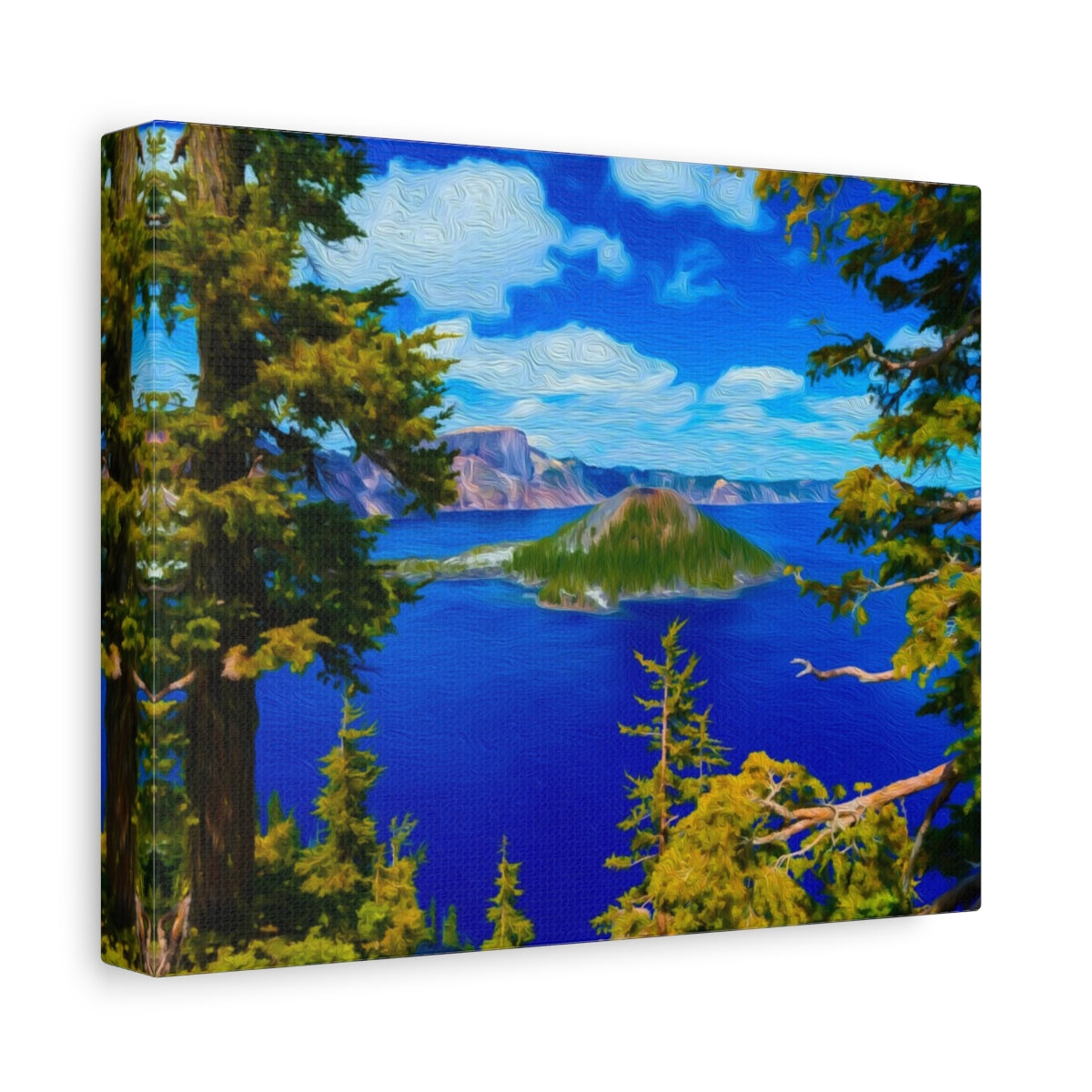 Side view of the canvas edge