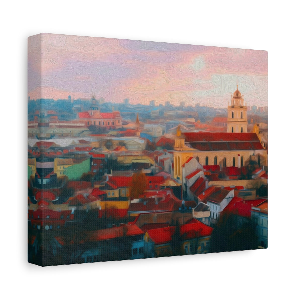 Side view of the canvas edge