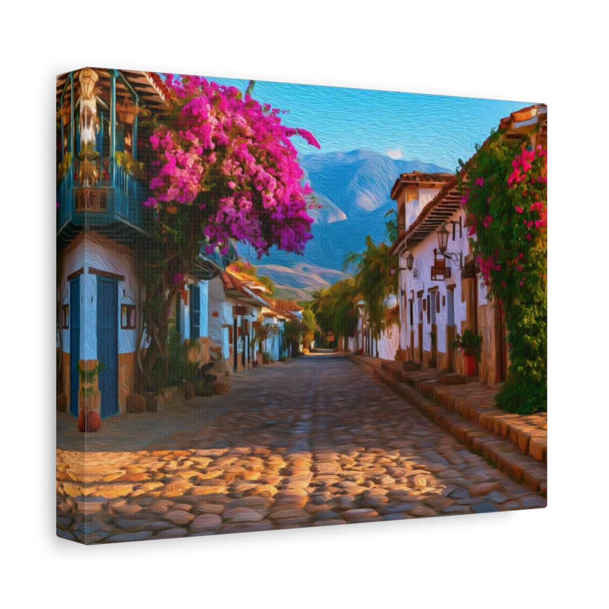 Side view of the canvas edge