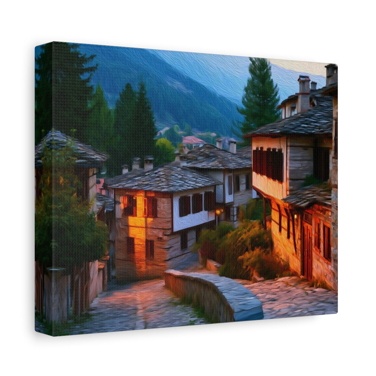 Side view of the canvas edge