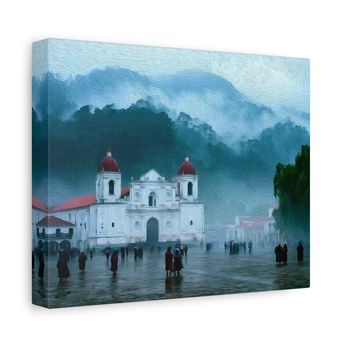 Side view of the canvas edge