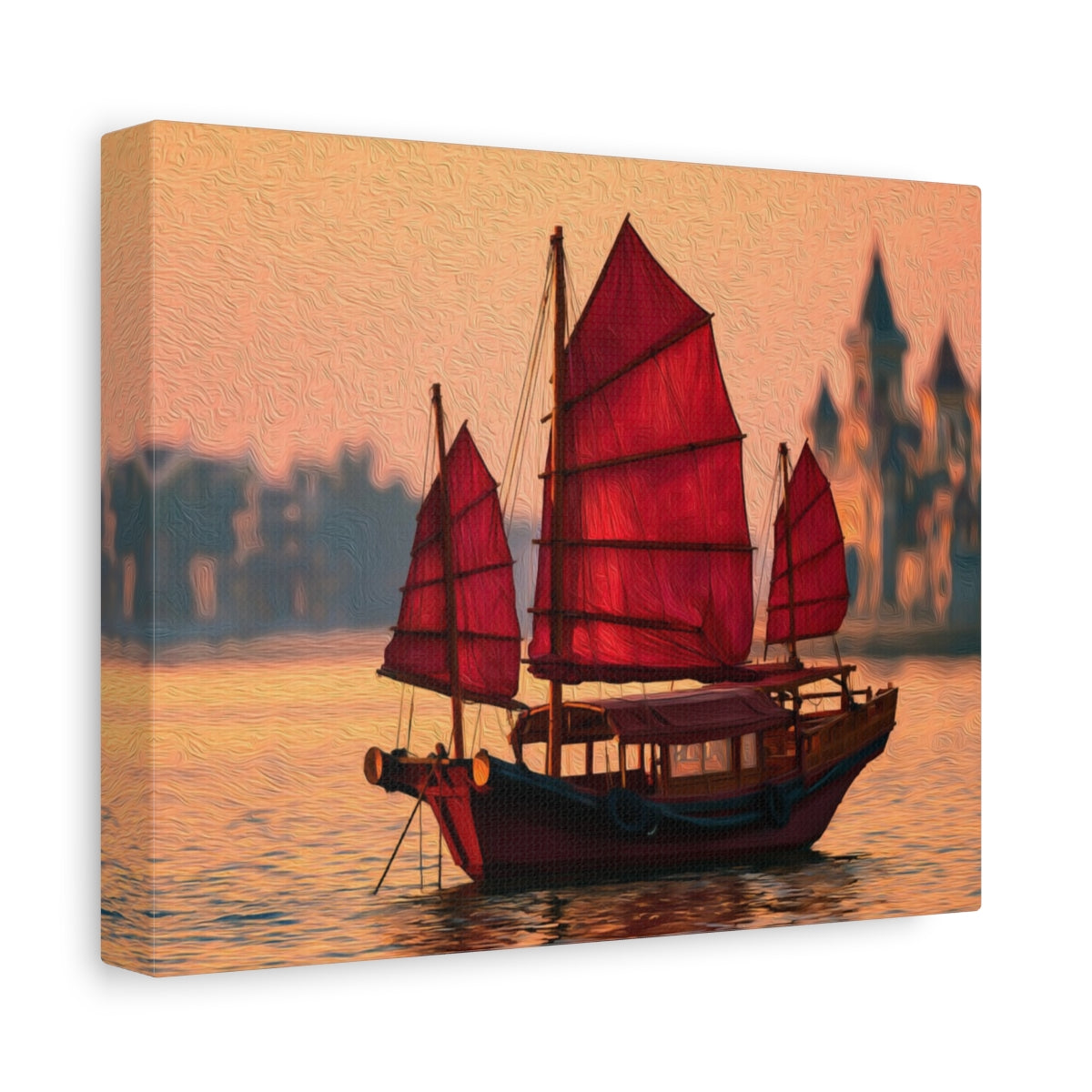 Side view of the canvas edge