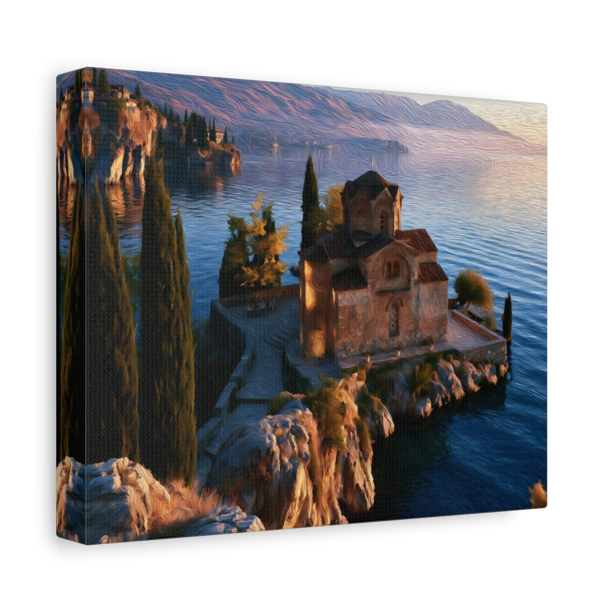 Saint John at Kaneo Church — Ohrid, North Macedonia, canvas side view