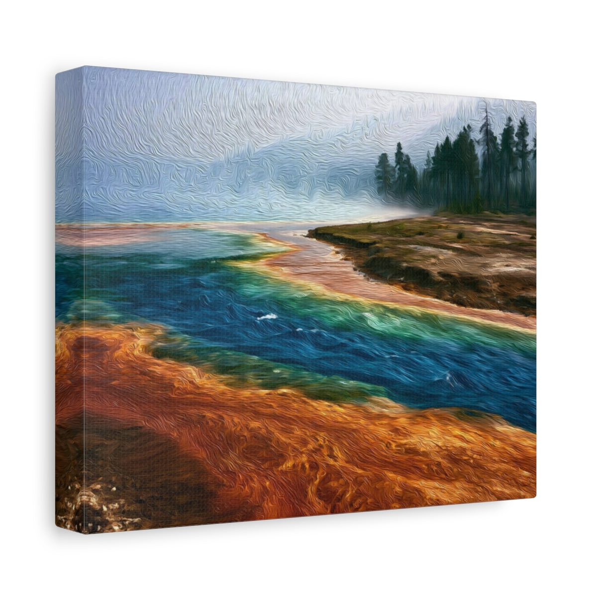 Grand Prismatic Spring — Yellowstone National Park, Wyoming, canvas side view