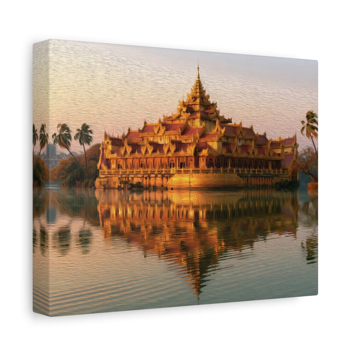Karaweik Palace Kandawgyi Lake — Yangon, Myanmar, canvas side view