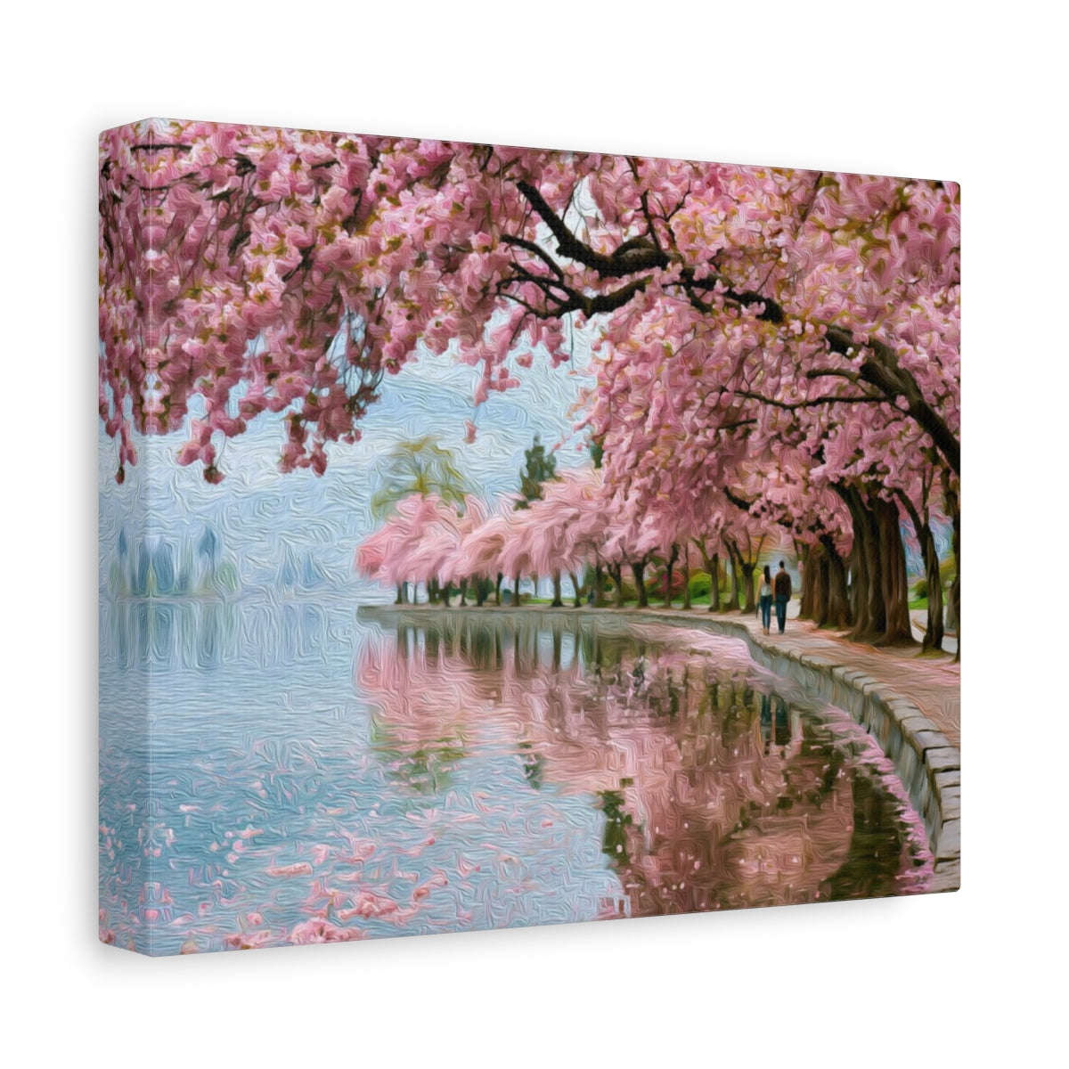 Side view of the canvas edge